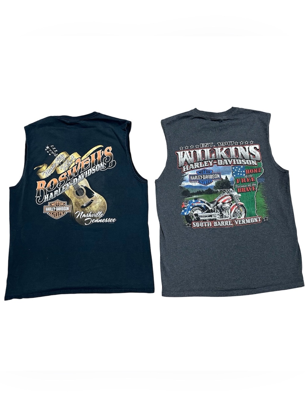 Harley Davidson sleeveless T-shirts size Large bundle of 2